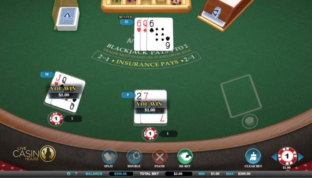 Blackjack Multi Hand tại Live Casino House