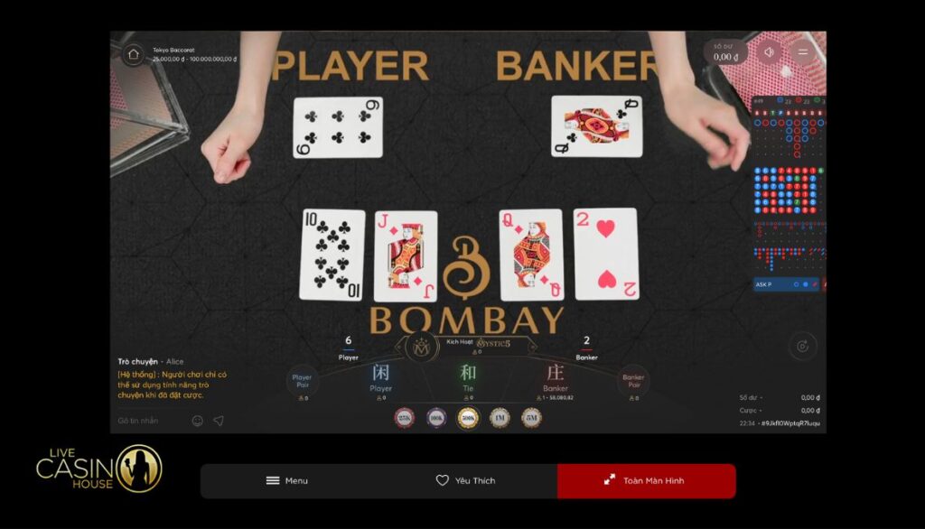 Luật chơi Bombay Live Tokyo Baccarat