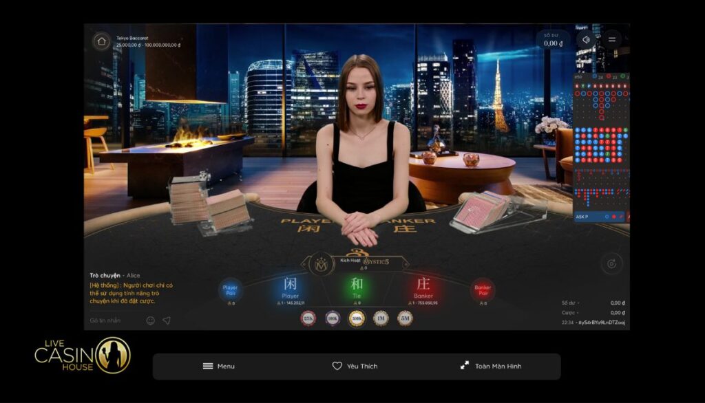 Bombay Live Tokyo Baccarat tại Live Casino House