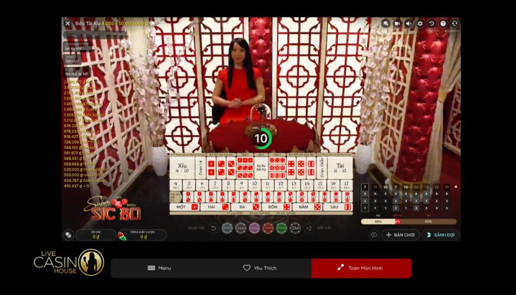 Chơi game Sic bo tại Live Casino House