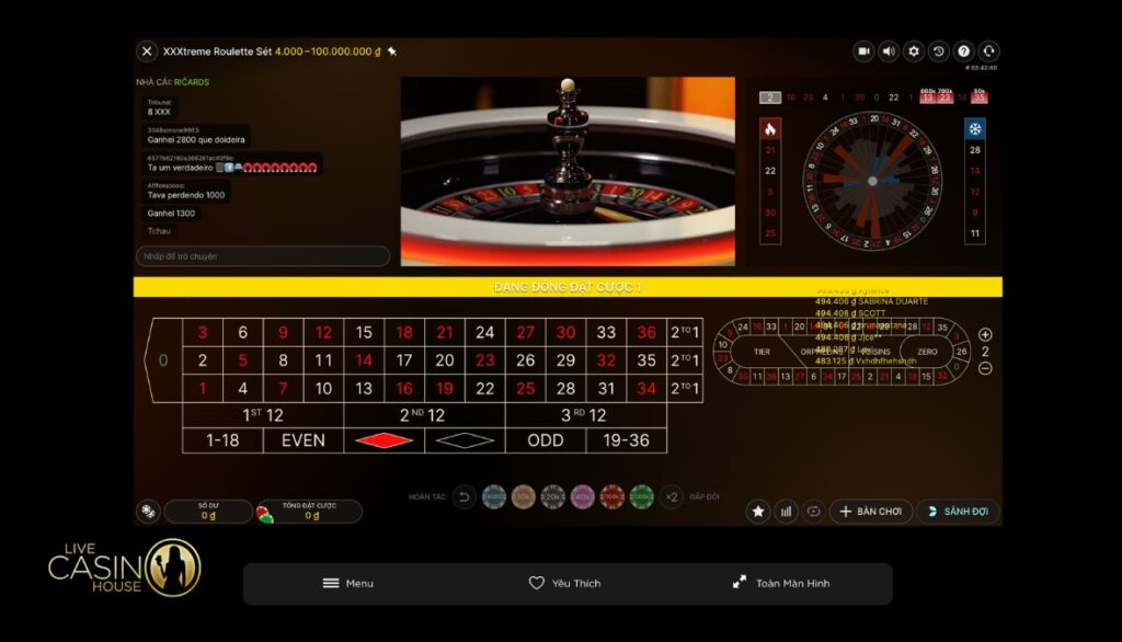 Xxxtreme Lightning Roulette tại Live Casino House