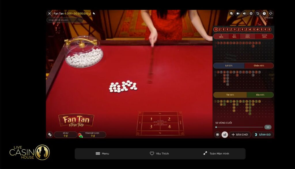 Live Fan Tan tại Live Casino House