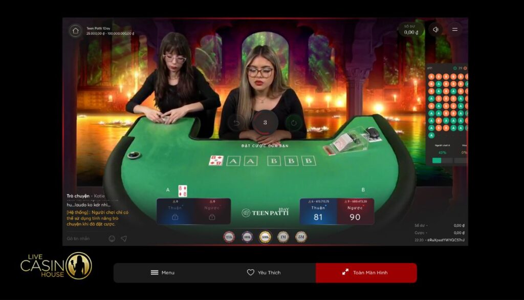 Luật chơi Bombay Live Teen Patti