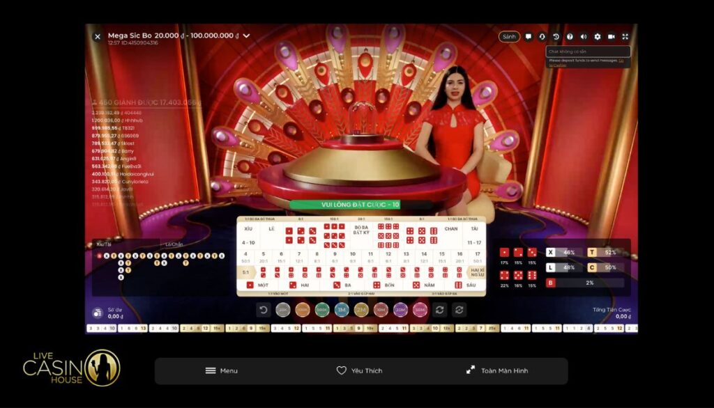 Mega Sicbo tại Live Casino House