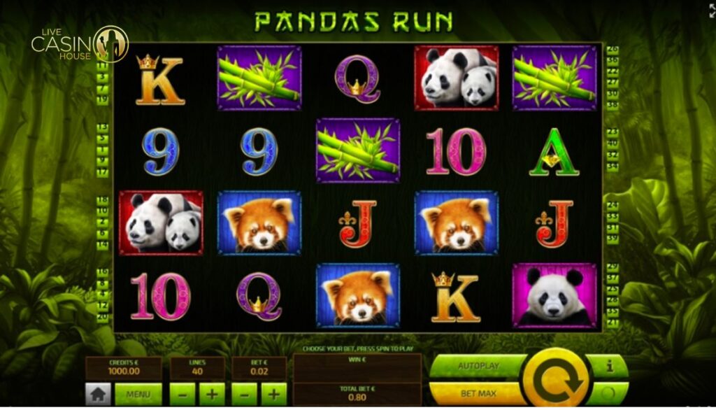 Pandas Run tại Live Casino House