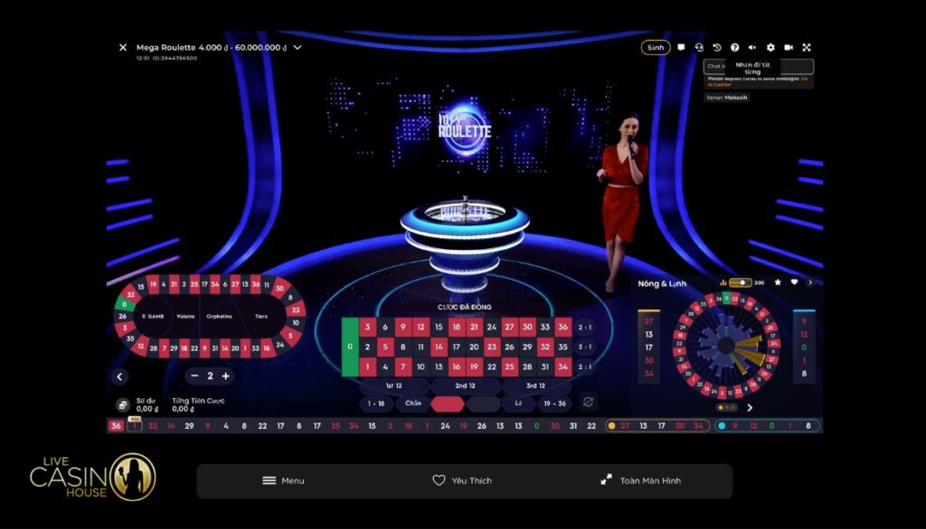 PP Live Mega Roulette tại Live Casino House