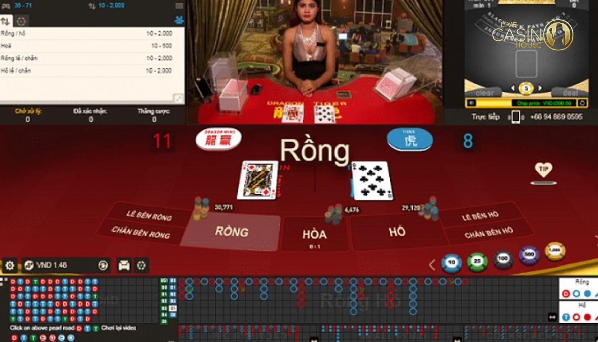 Chơi Rồng hổ tại Live Casino House