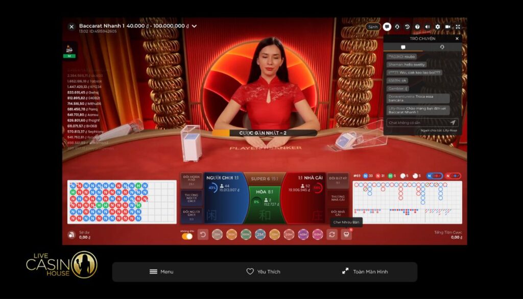 Chơi Speed Baccarat tại Live Casino House